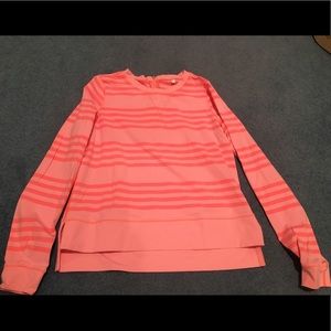 Lululemon coral striped long sleeve crew neck top
